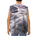 Horror Cobweb Print Sleeveless Baseball Jersey