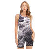 Horror Cobweb Print Sleeveless One Piece Swimsuit