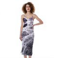 Horror Cobweb Print Slim Fit Midi Cami Dress