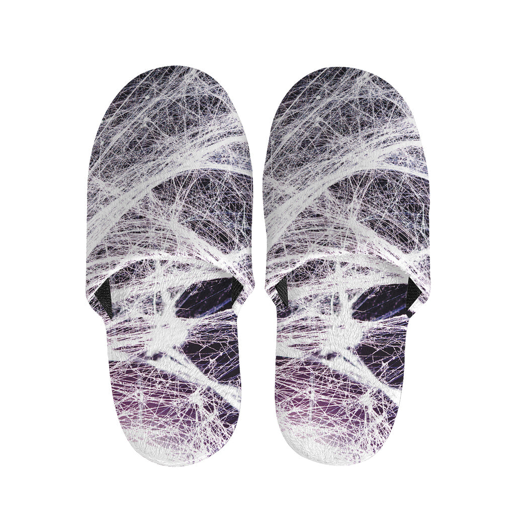 Horror Cobweb Print Slippers