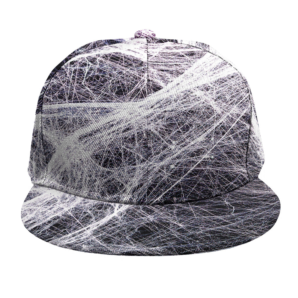 Horror Cobweb Print Snapback Cap