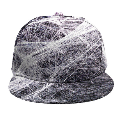 Horror Cobweb Print Snapback Cap