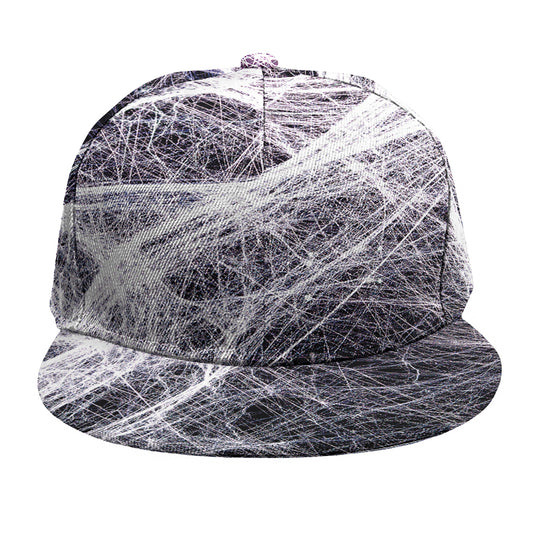 Horror Cobweb Print Snapback Cap