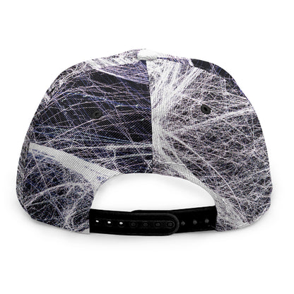 Horror Cobweb Print Snapback Cap