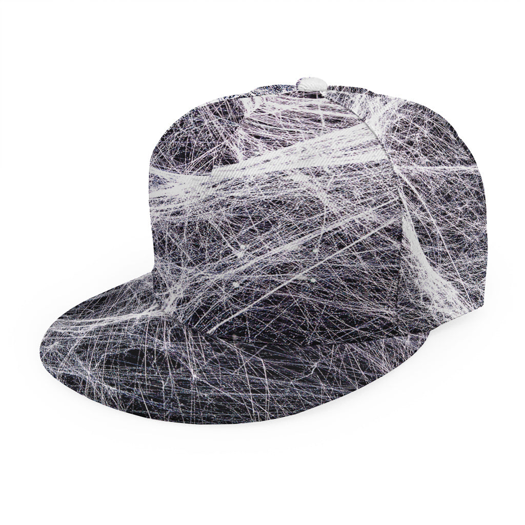 Horror Cobweb Print Snapback Cap