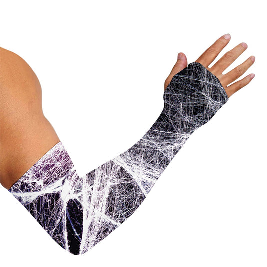 Horror Cobweb Print Sun Protection Arm Sleeves