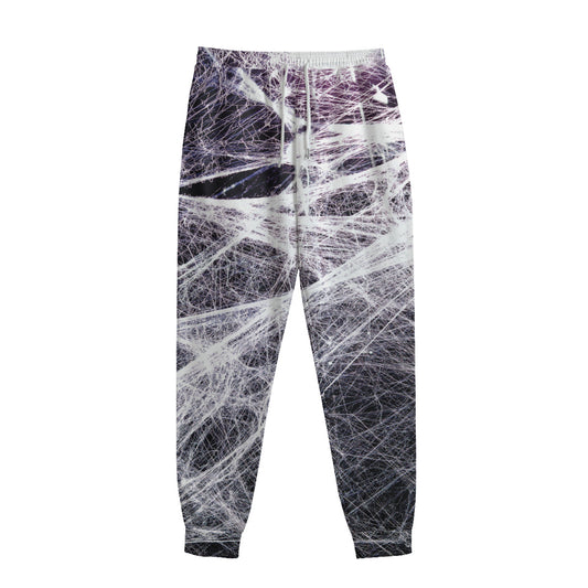 Horror Cobweb Print Sweatpants