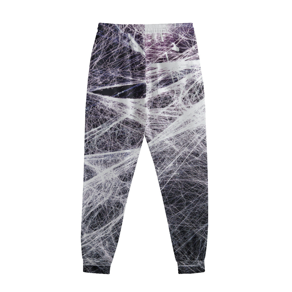 Horror Cobweb Print Sweatpants
