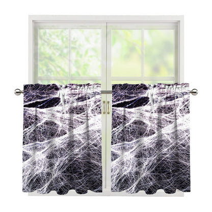 Horror Cobweb Print Tier Curtains