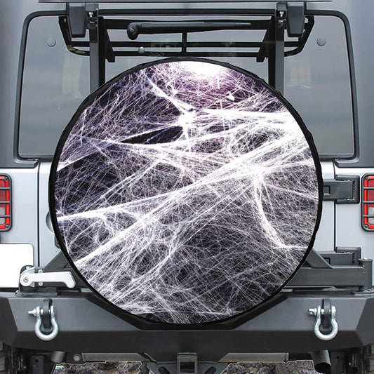 Horror Cobweb Print Tire Cover