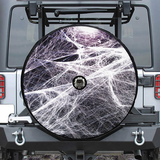 Horror Cobweb Print Tire Cover With Camera Hole