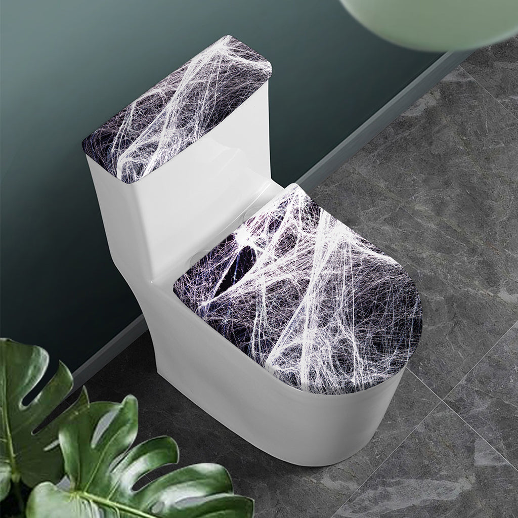 Horror Cobweb Print Toilet Lid And Tank Cover Set