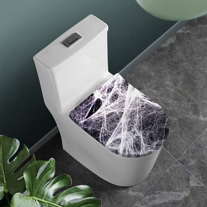 Horror Cobweb Print Toilet Lid Cover