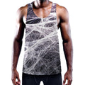 Horror Cobweb Print Men's Workout Tank Top
