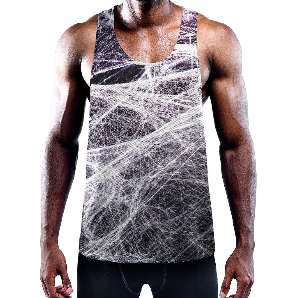 Horror Cobweb Print Training Tank Top
