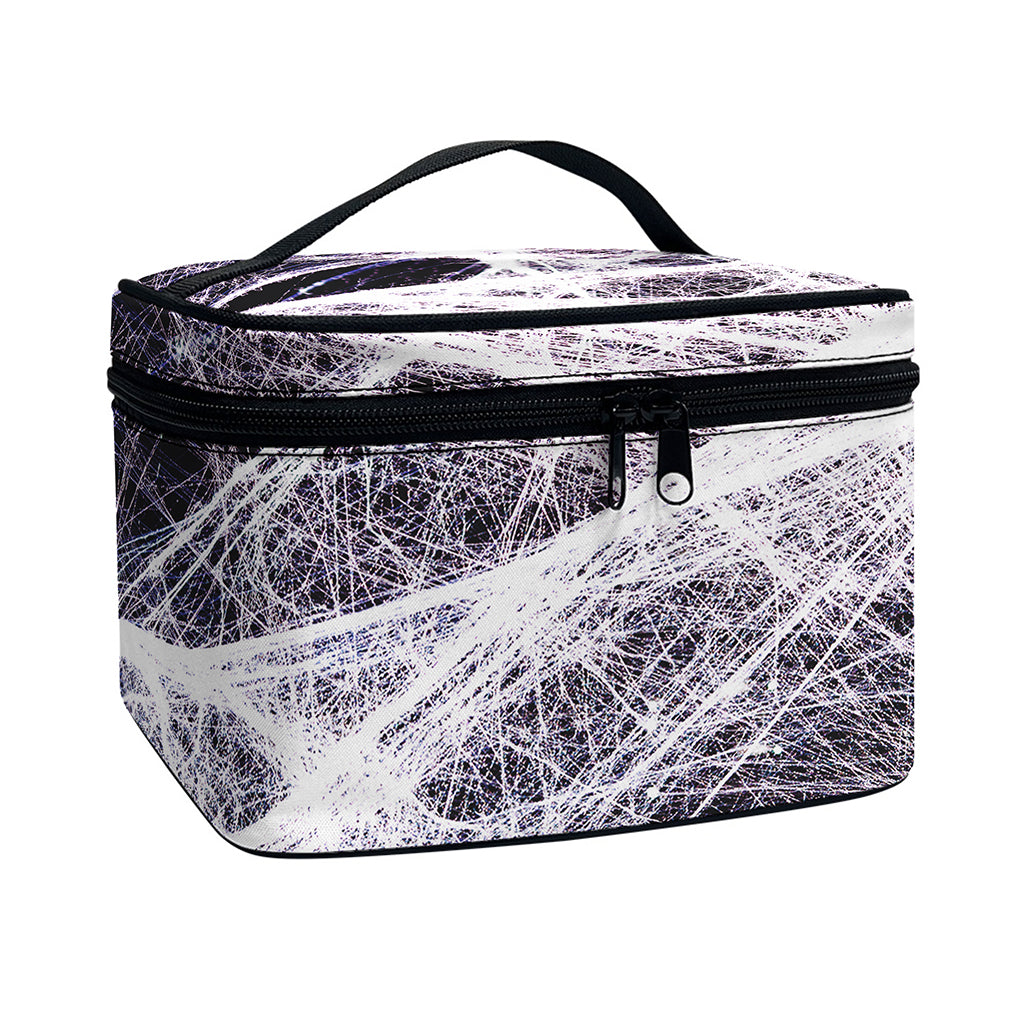 Horror Cobweb Print Travel Makeup Bag