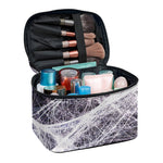 Horror Cobweb Print Travel Makeup Bag