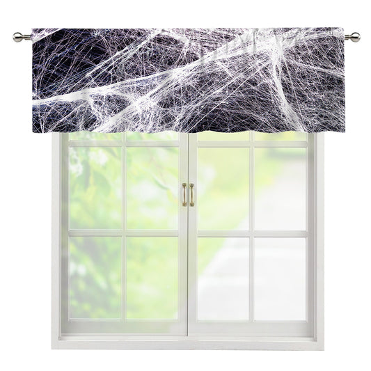Horror Cobweb Print Window Valance