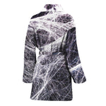 Horror Cobweb Print Women's Bathrobe