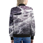 Horror Cobweb Print Women's Bomber Jacket