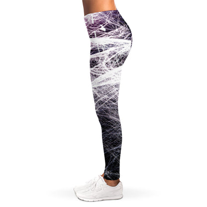 Horror Cobweb Print Women's Leggings