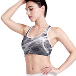 Horror Cobweb Print Women's Sports Bra