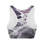 Horror Cobweb Print Women's Sports Bra