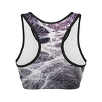 Horror Cobweb Print Women's Sports Bra
