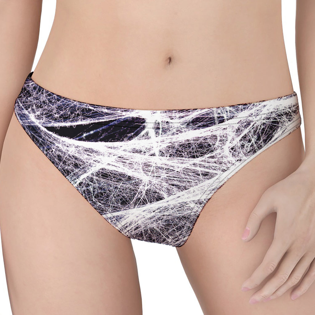 Horror Cobweb Print Women's Thong