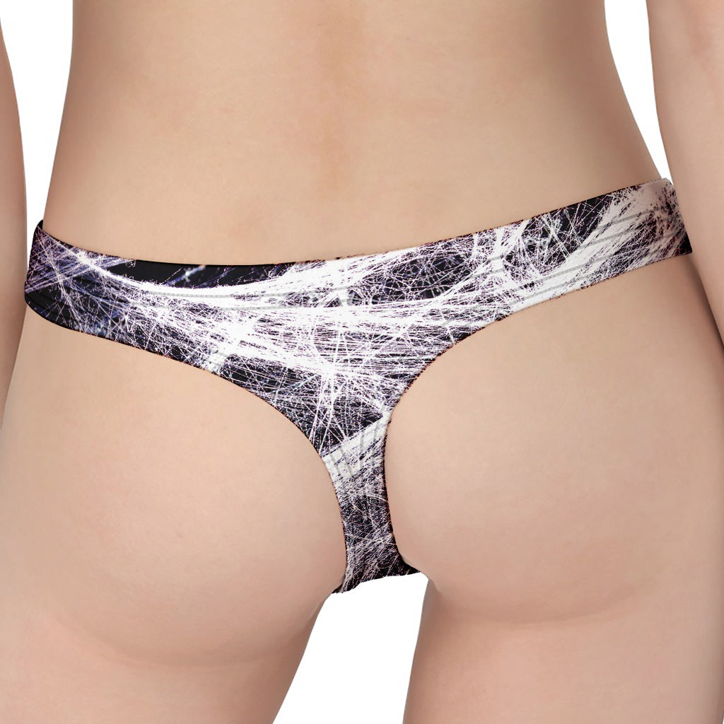 Horror Cobweb Print Women's Thong