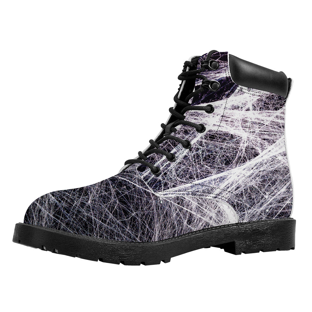 Horror Cobweb Print Work Boots