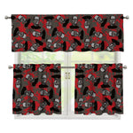 Horror Frankenstein Pattern Print 3 Piece Kitchen Curtains
