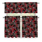 Horror Frankenstein Pattern Print 3 Piece Kitchen Curtains