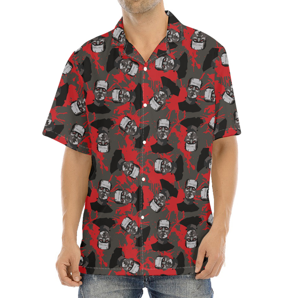 Horror Frankenstein Pattern Print Aloha Shirt