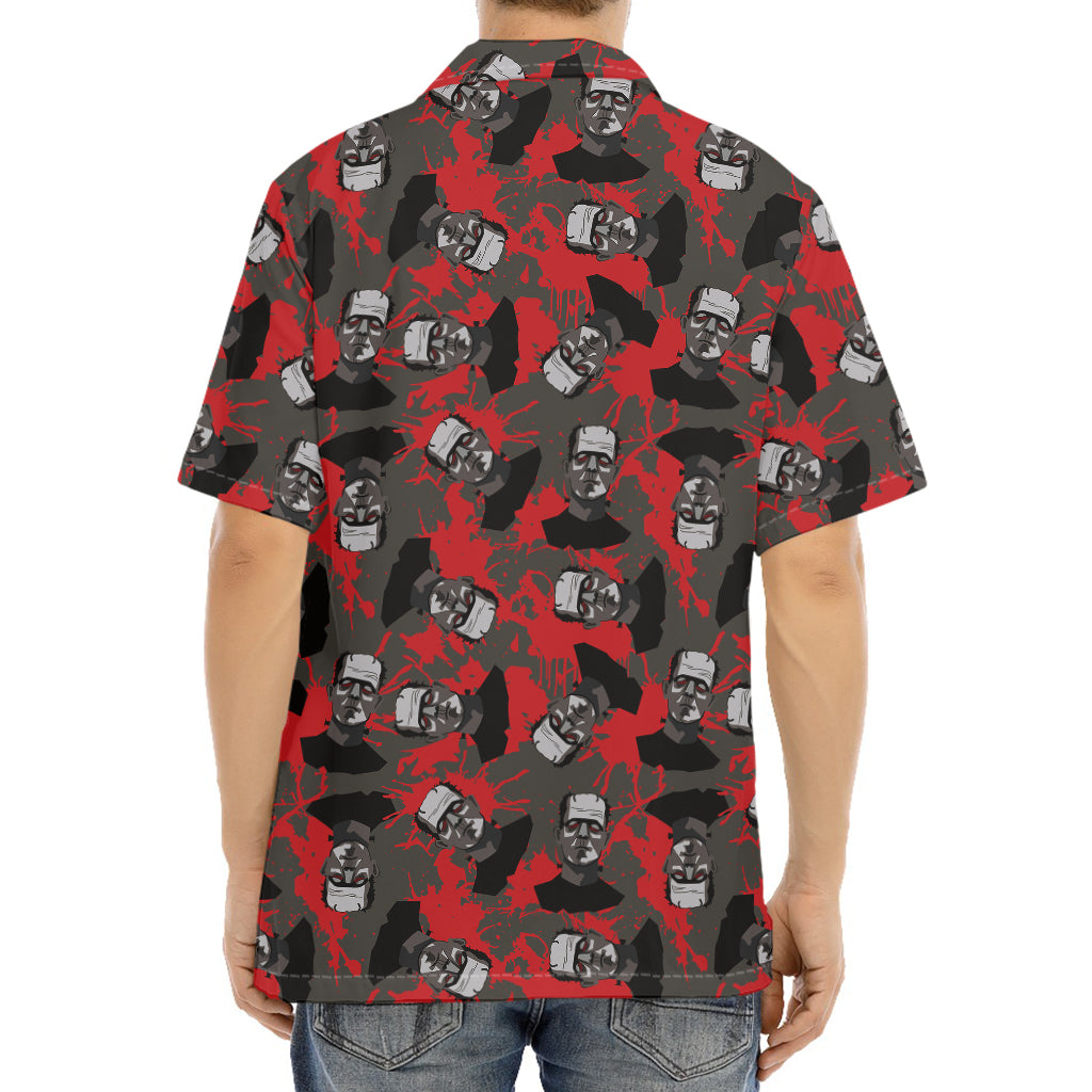 Horror Frankenstein Pattern Print Aloha Shirt