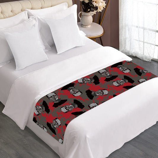 Horror Frankenstein Pattern Print Bed Runner