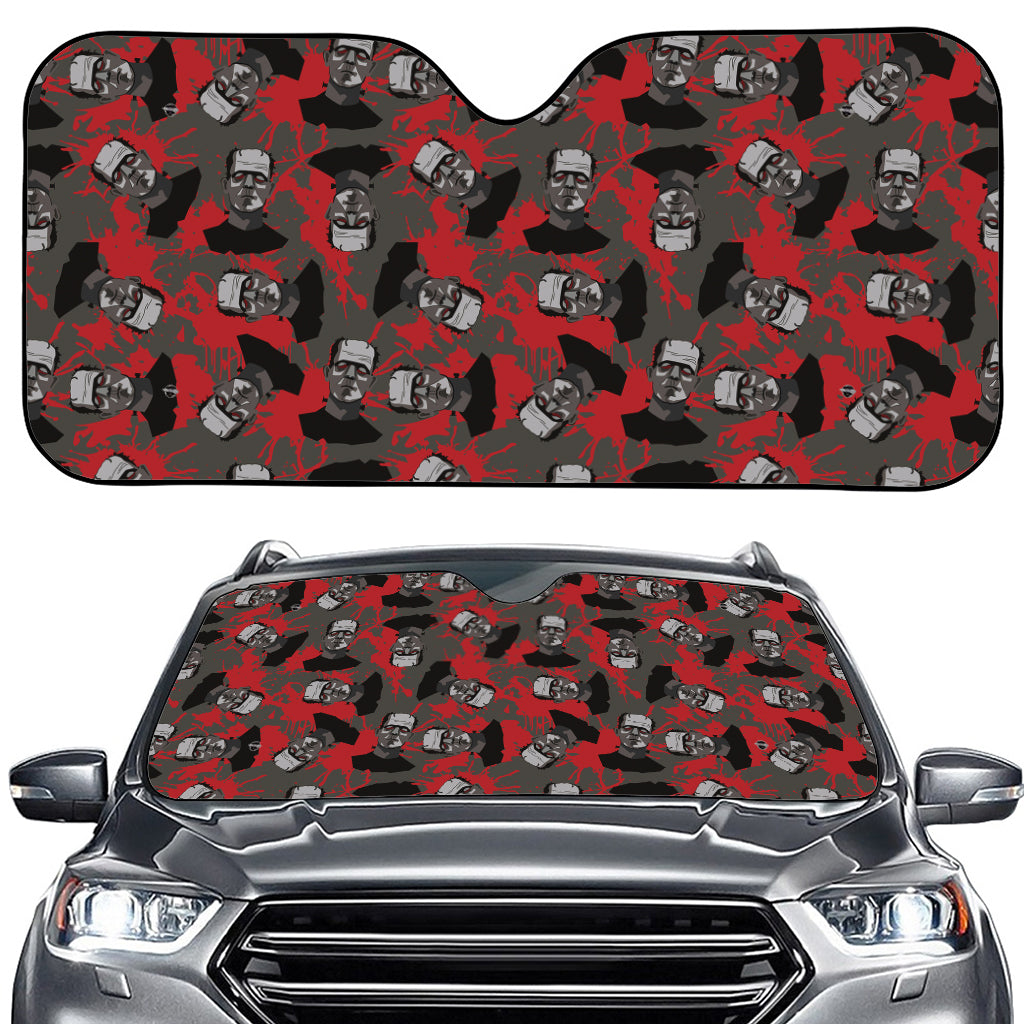 Horror Frankenstein Pattern Print Car Windshield Sun Shade