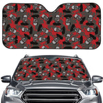 Horror Frankenstein Pattern Print Car Windshield Sun Shade