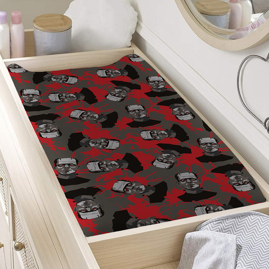 Horror Frankenstein Pattern Print Changing Pad Cover