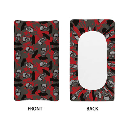 Horror Frankenstein Pattern Print Changing Pad Cover