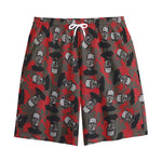 Horror Frankenstein Pattern Print Cotton Shorts