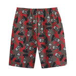 Horror Frankenstein Pattern Print Cotton Shorts