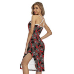 Horror Frankenstein Pattern Print Cross Back Cami Dress