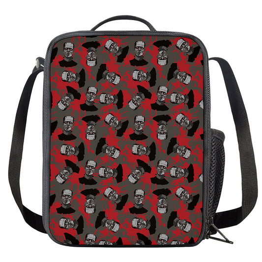 Horror Frankenstein Pattern Print Crossbody Lunch Bag