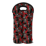 Horror Frankenstein Pattern Print Double Neoprene Wine Tote