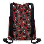 Horror Frankenstein Pattern Print Drawstring Backpack