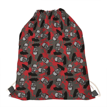 Horror Frankenstein Pattern Print Drawstring Bag