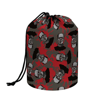 Horror Frankenstein Pattern Print Drawstring Makeup Bag