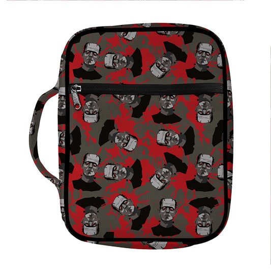 Horror Frankenstein Pattern Print Front Pocket Bible Bag