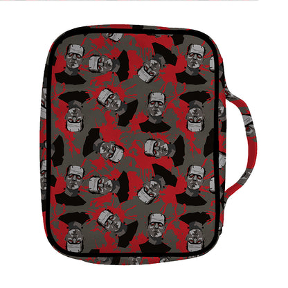 Horror Frankenstein Pattern Print Front Pocket Bible Bag
